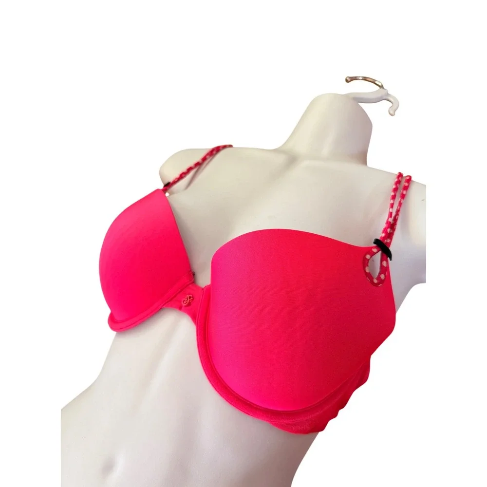 Y2K‎ 2000s Victorias Secret Sexy Little Things Pink Polka Dot Strap Push Up Bra